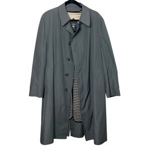 Hart Schaffner & Marx Men's Grey Rain Repellent Trench Coat w/Zip Out Lining 44R